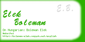 elek boleman business card